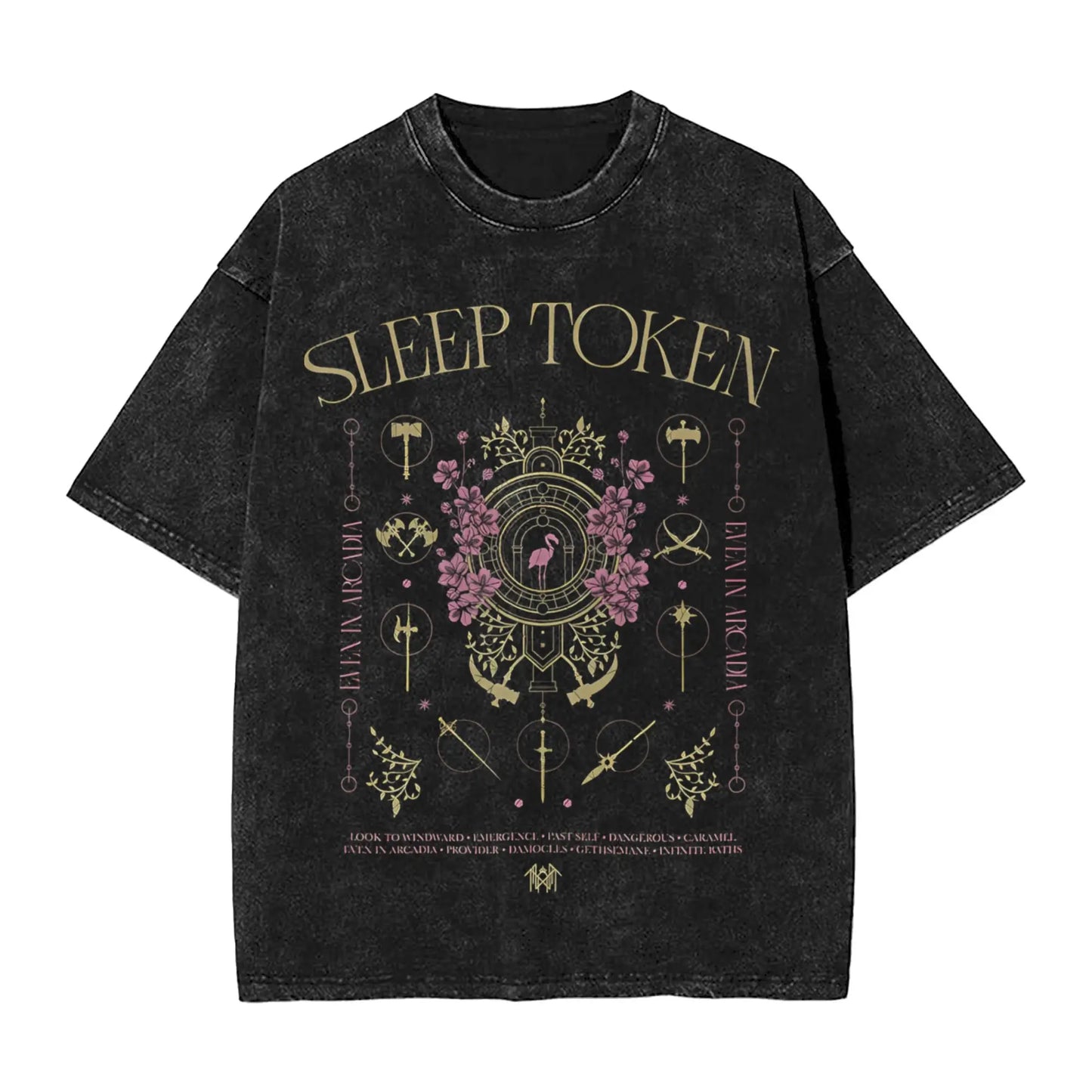 Sleep Sleep heavy metal Band Washed T Shirt Streetwear Hip Hop Novelty T-Shirt Tokensd Tees for Men Women Cotton High Street