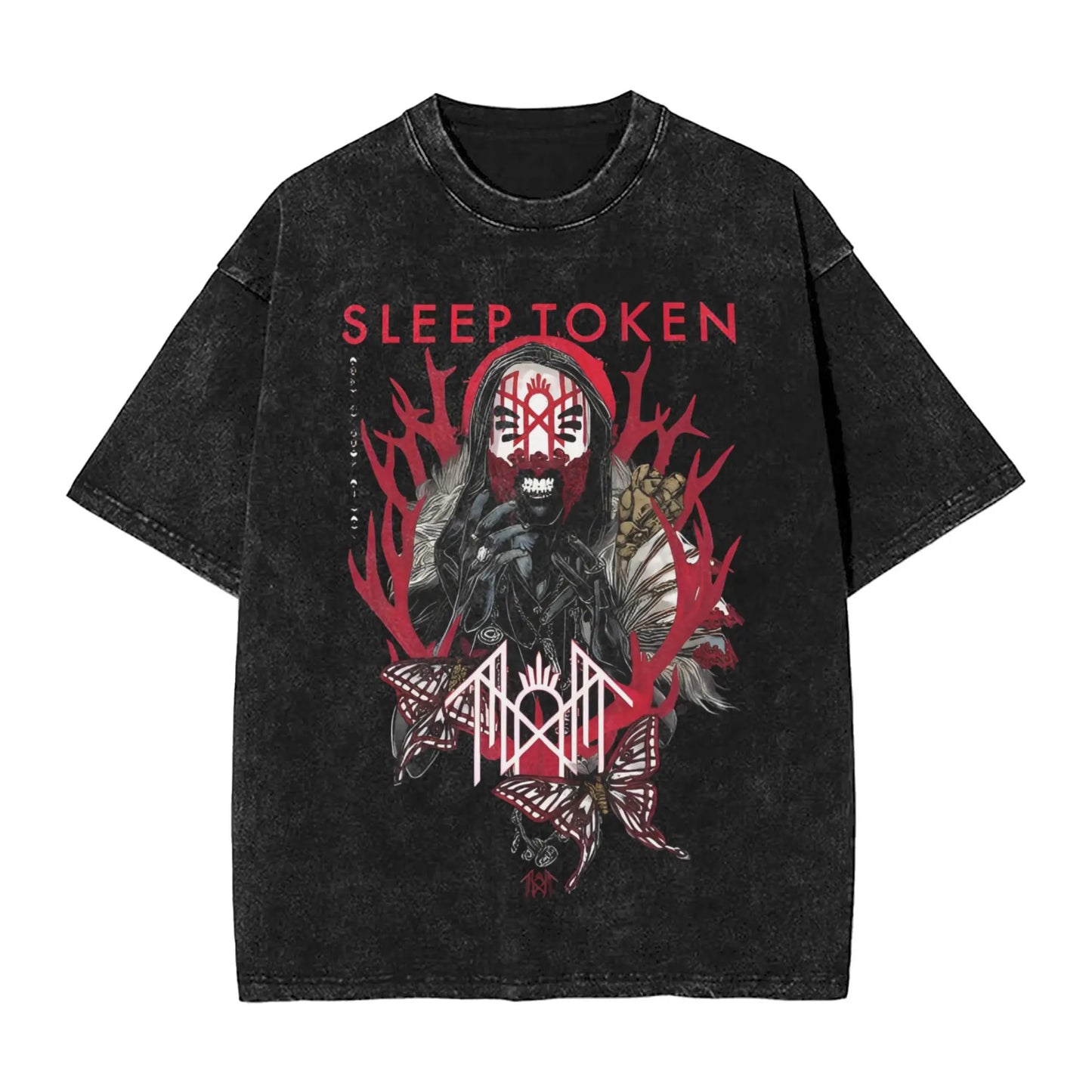 Sleep Sleep heavy metal Band Washed T Shirt Streetwear Hip Hop Novelty T-Shirt Tokensd Tees for Men Women Cotton High Street
