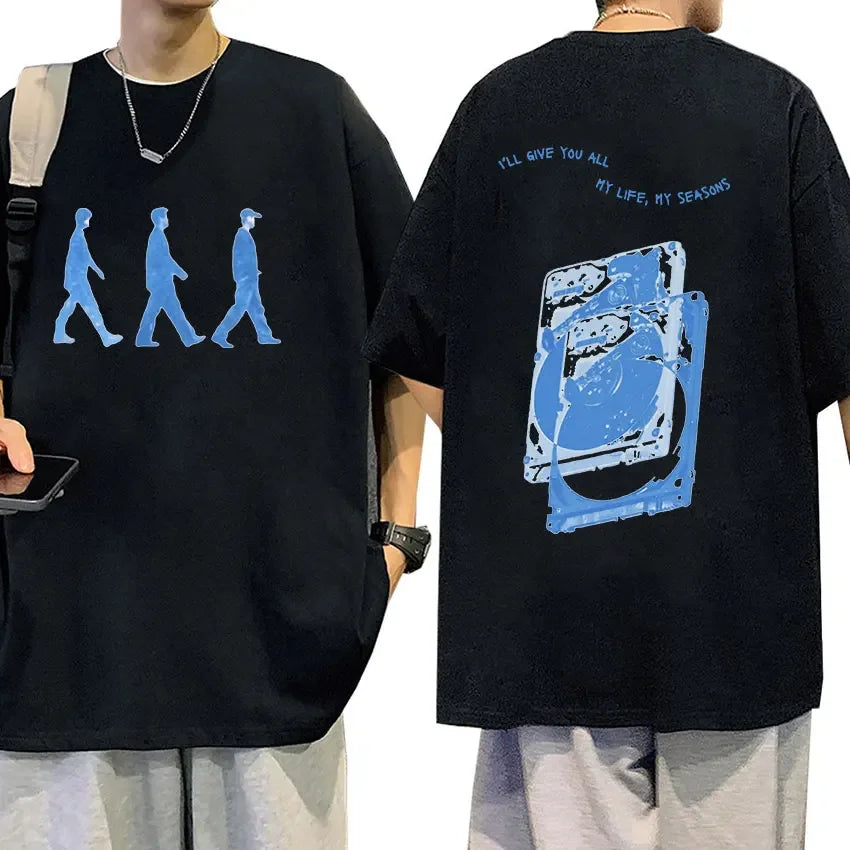 Wave To Earth Cat 0.03 2024 World Tour Album Print T Shirts Men Women Retro Fashion Cotton Short Sleeve T-shirt Hip Hop Clothing