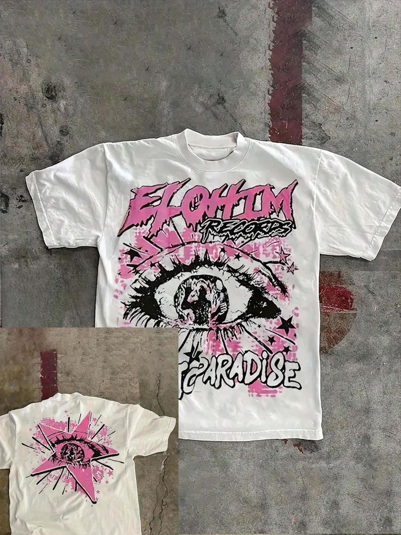 Pure Cotton T-Shirt Men's Summer Round Neck Short Sleeved Casual Print Y2K Style Hand Drawn Fashion Trend Y2K Harajuku