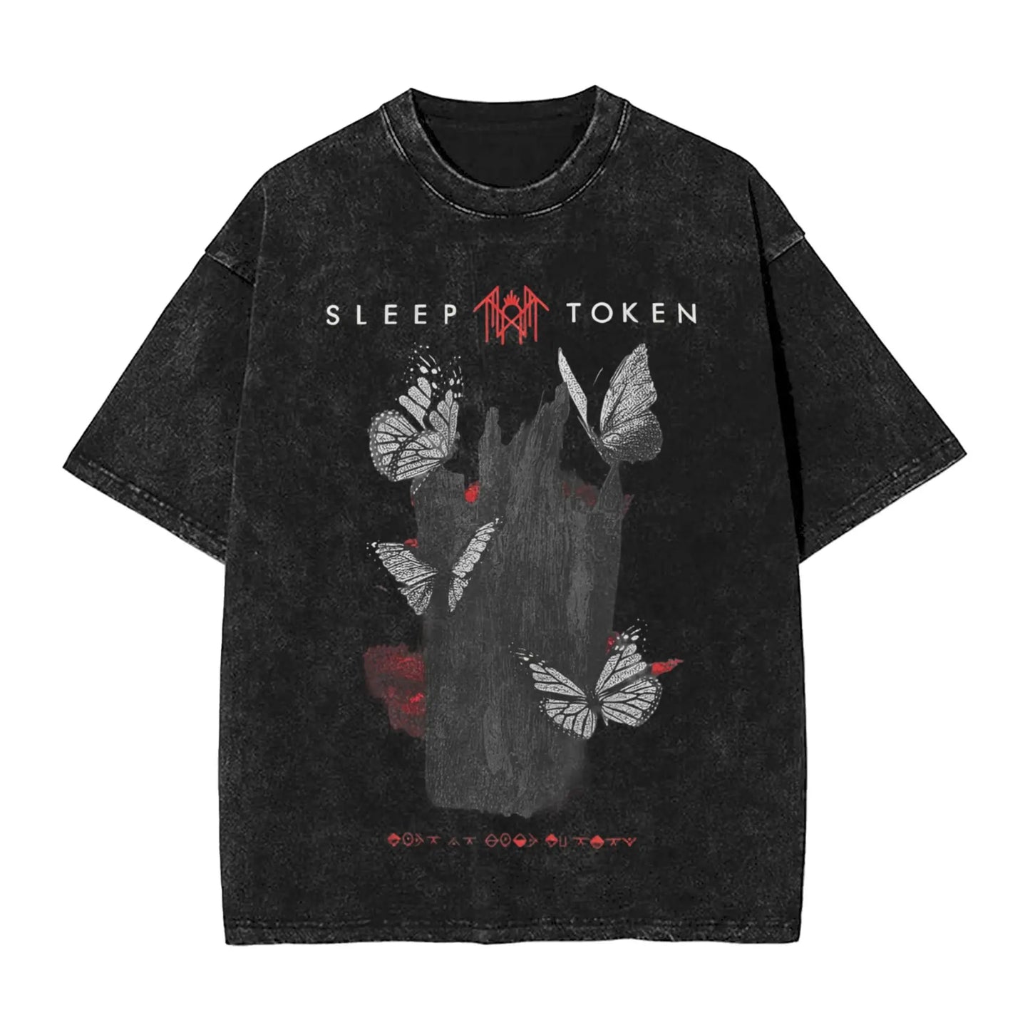 Sleep Sleep heavy metal Band Washed T Shirt Streetwear Hip Hop Novelty T-Shirt Tokensd Tees for Men Women Cotton High Street