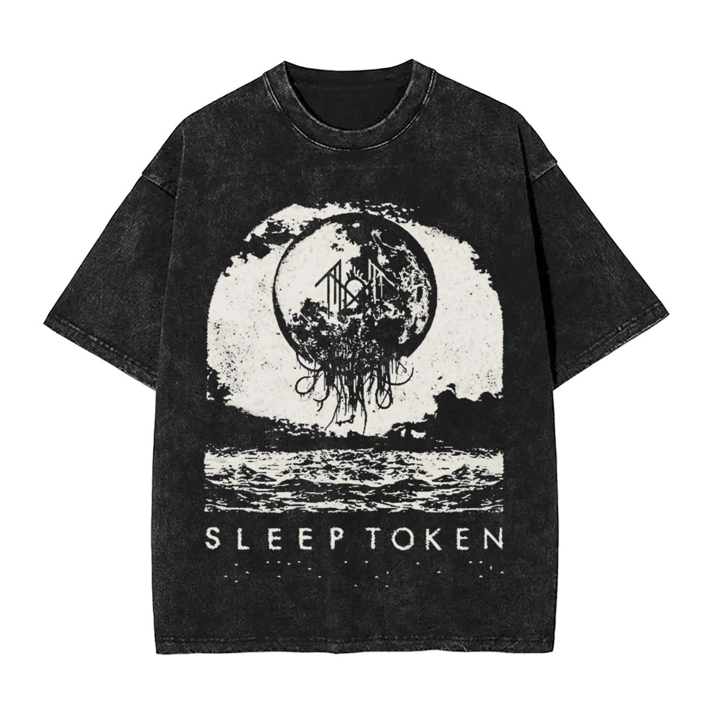 Sleep Sleep heavy metal Band Washed T Shirt Streetwear Hip Hop Novelty T-Shirt Tokensd Tees for Men Women Cotton High Street