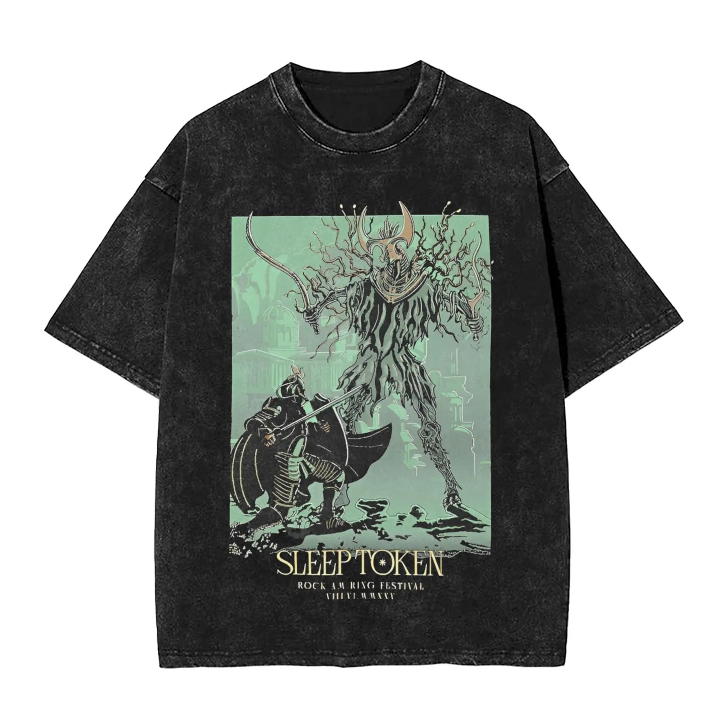 Sleep Sleep heavy metal Band Washed T Shirt Streetwear Hip Hop Novelty T-Shirt Tokensd Tees for Men Women Cotton High Street
