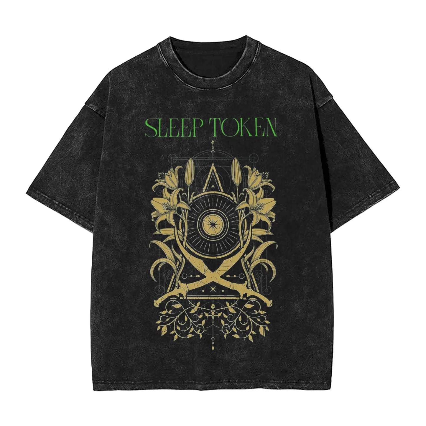 Sleep Sleep heavy metal Band Washed T Shirt Streetwear Hip Hop Novelty T-Shirt Tokensd Tees for Men Women Cotton High Street