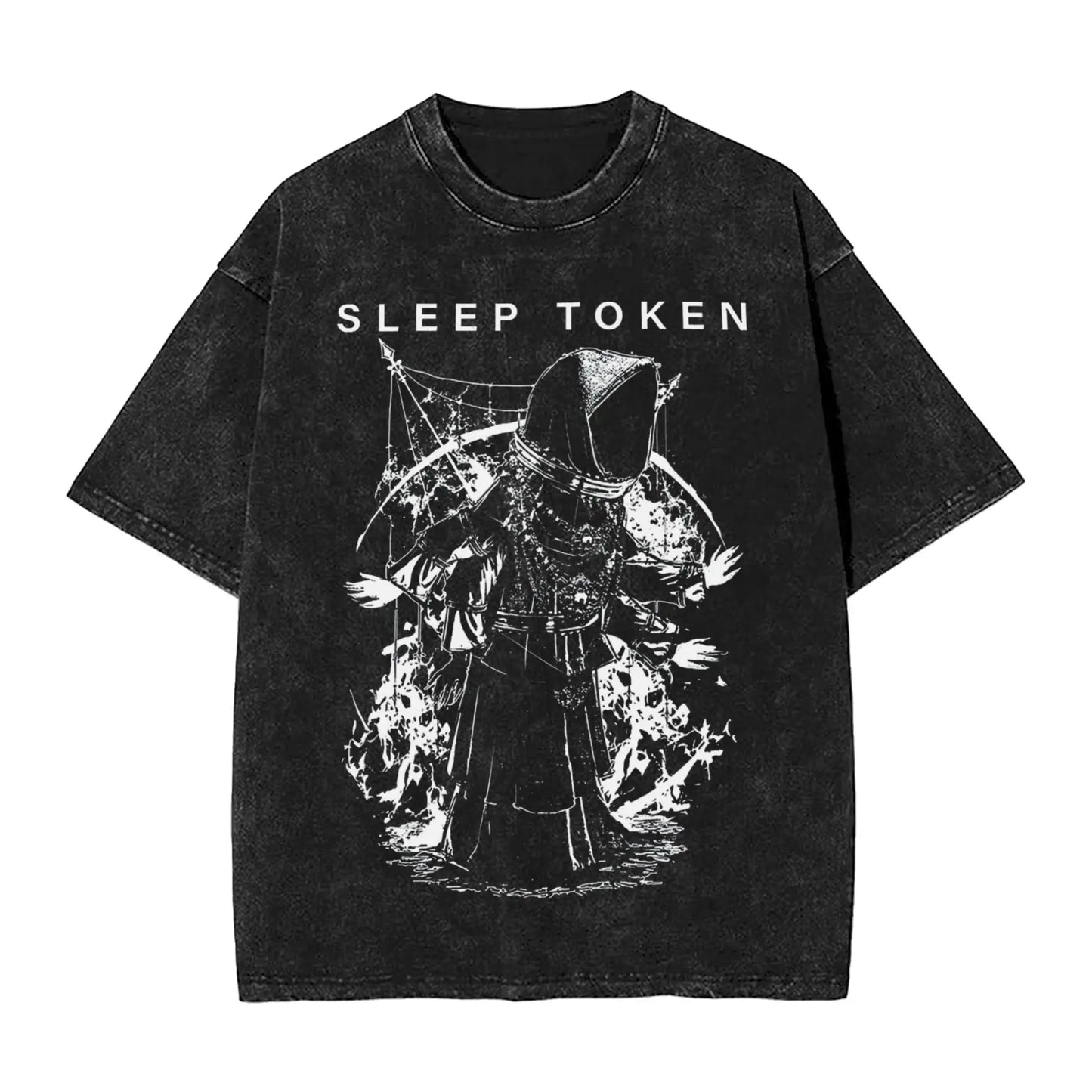 Sleep Sleep heavy metal Band Washed T Shirt Streetwear Hip Hop Novelty T-Shirt Tokensd Tees for Men Women Cotton High Street