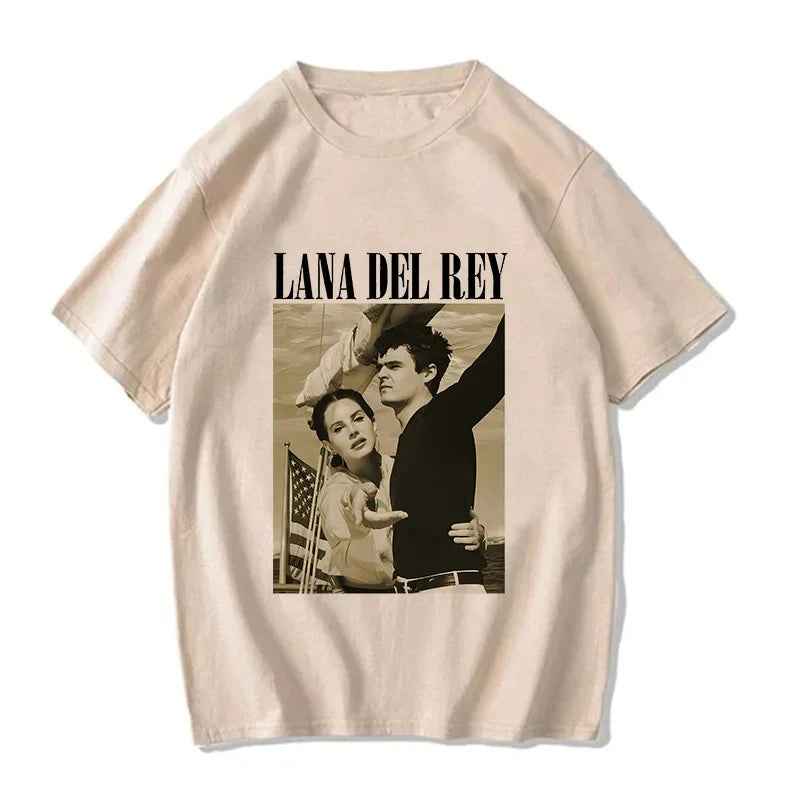 T-shirts for men and women Harajuku lana rey ldr design clothes for men and women EU size streetwear graphic y2k male
