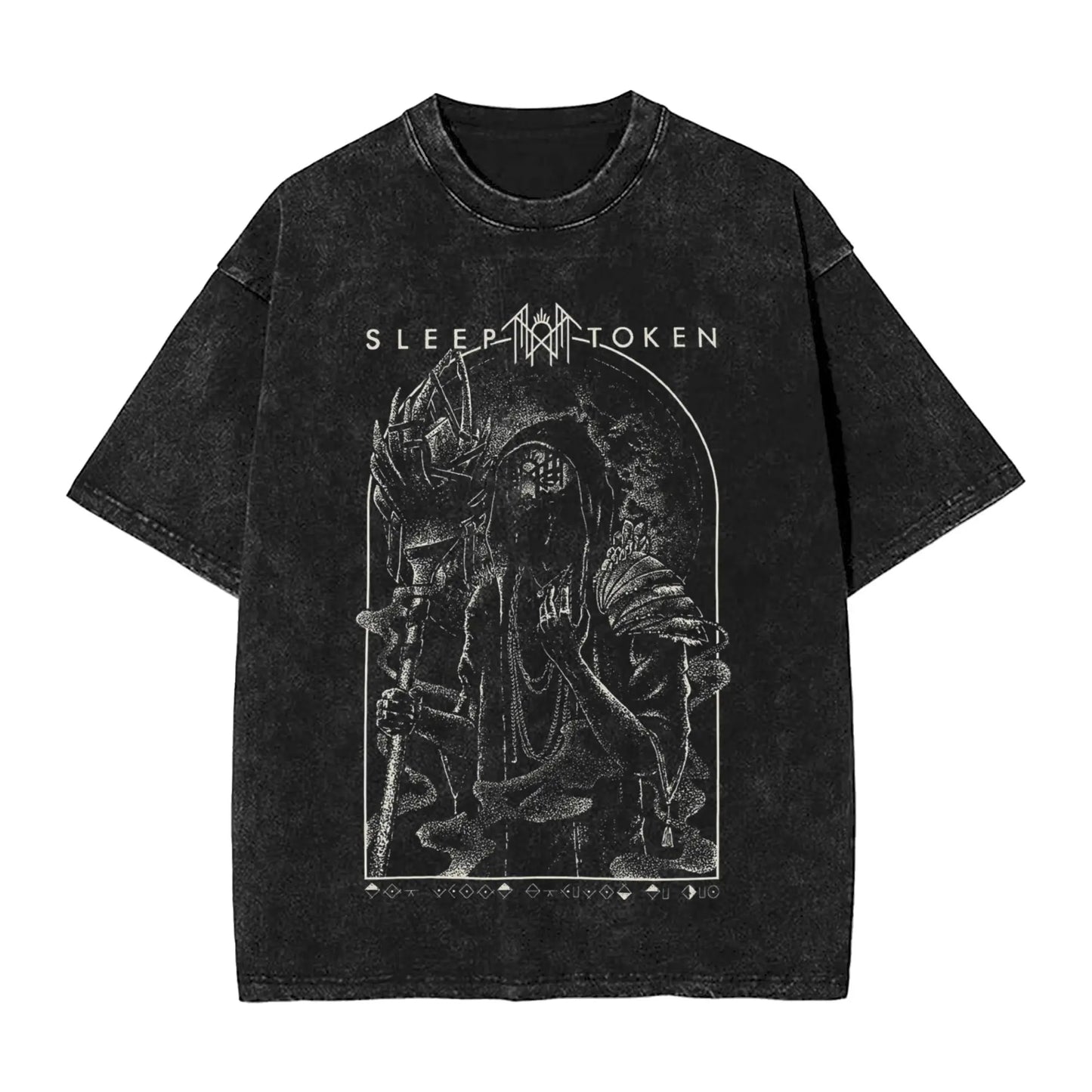 Sleep Sleep heavy metal Band Washed T Shirt Streetwear Hip Hop Novelty T-Shirt Tokensd Tees for Men Women Cotton High Street