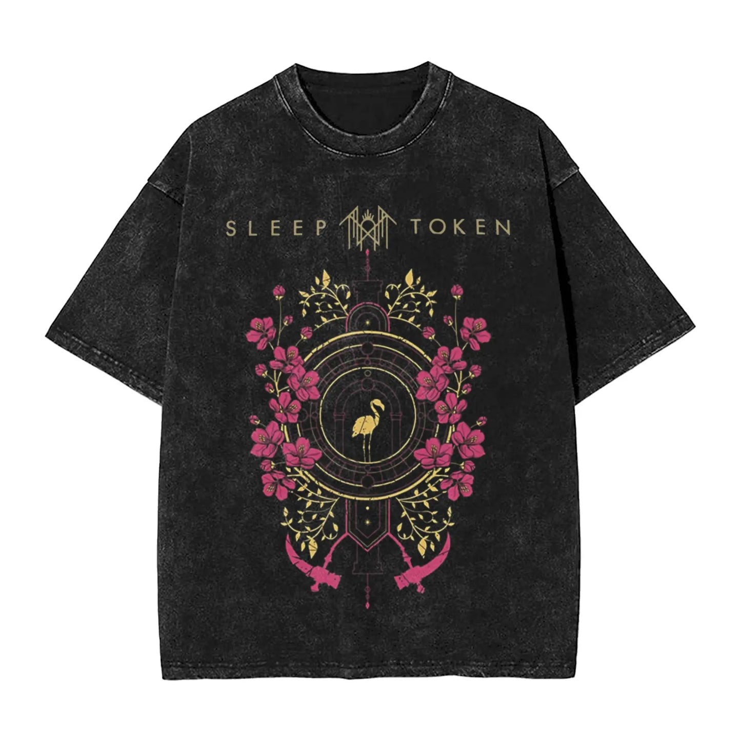 Sleep Sleep heavy metal Band Washed T Shirt Streetwear Hip Hop Novelty T-Shirt Tokensd Tees for Men Women Cotton High Street