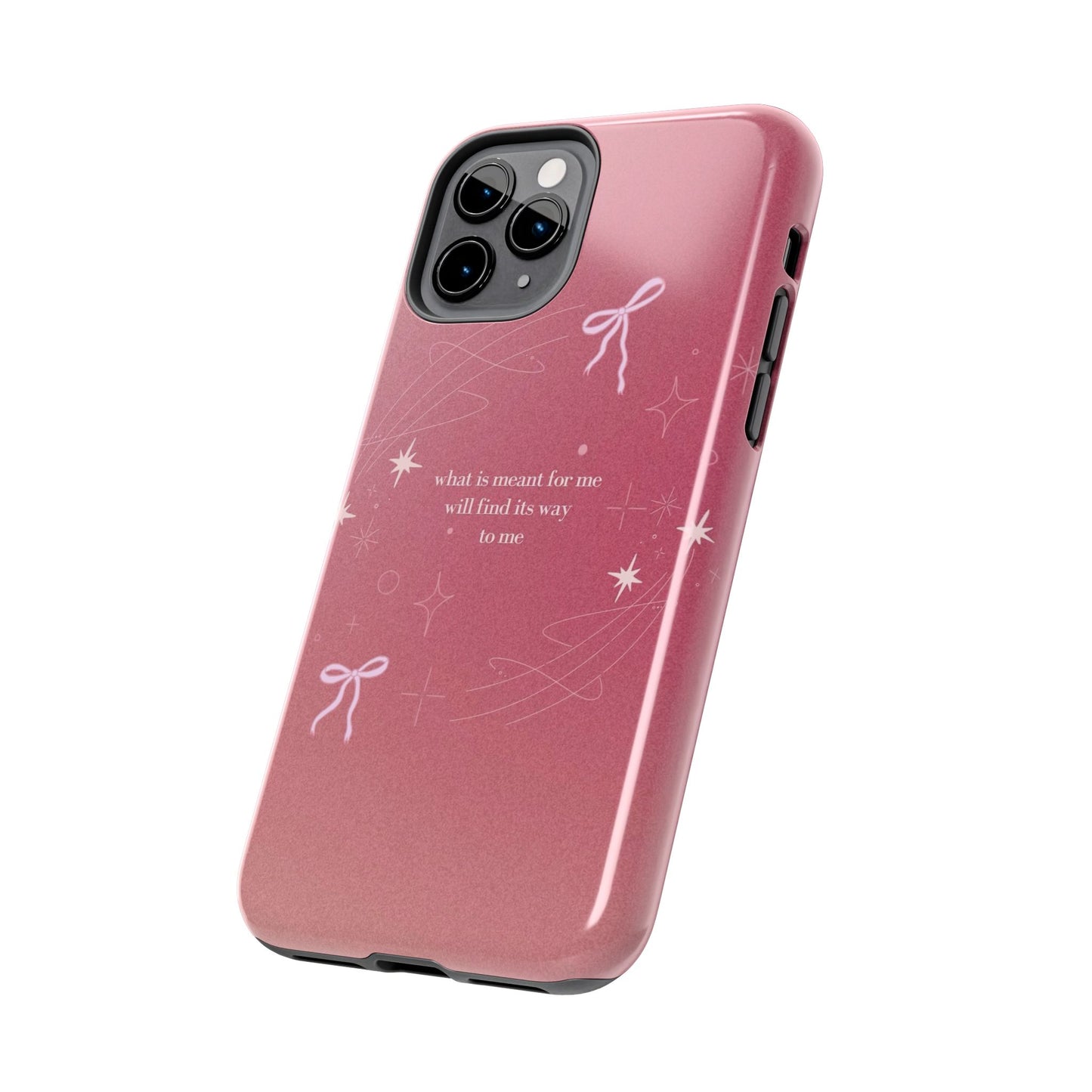 Inspirational Tough Phone Cases - Pink with Stars, Sturdy Protection, Gifts for Her, Motivational Quotes, Everyday Use