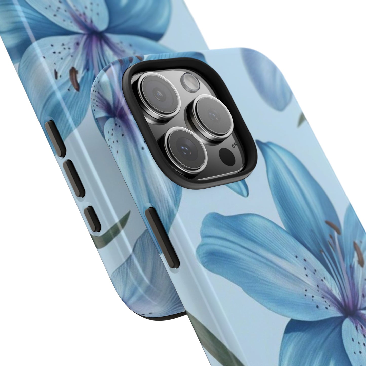 Blue Floral Tough Phone Cases, Floral Phone Cover, Gift for Her, Summer Aesthetic, Smartphone Protector, Durable Case