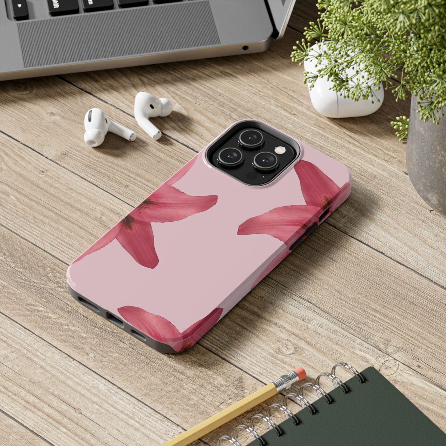 Stylish Floral Phone Case - Tough & Durable, Pink Lily Design, Perfect for Flower Lovers, Gift for Her, Seasonal Accessory, Phone Protection