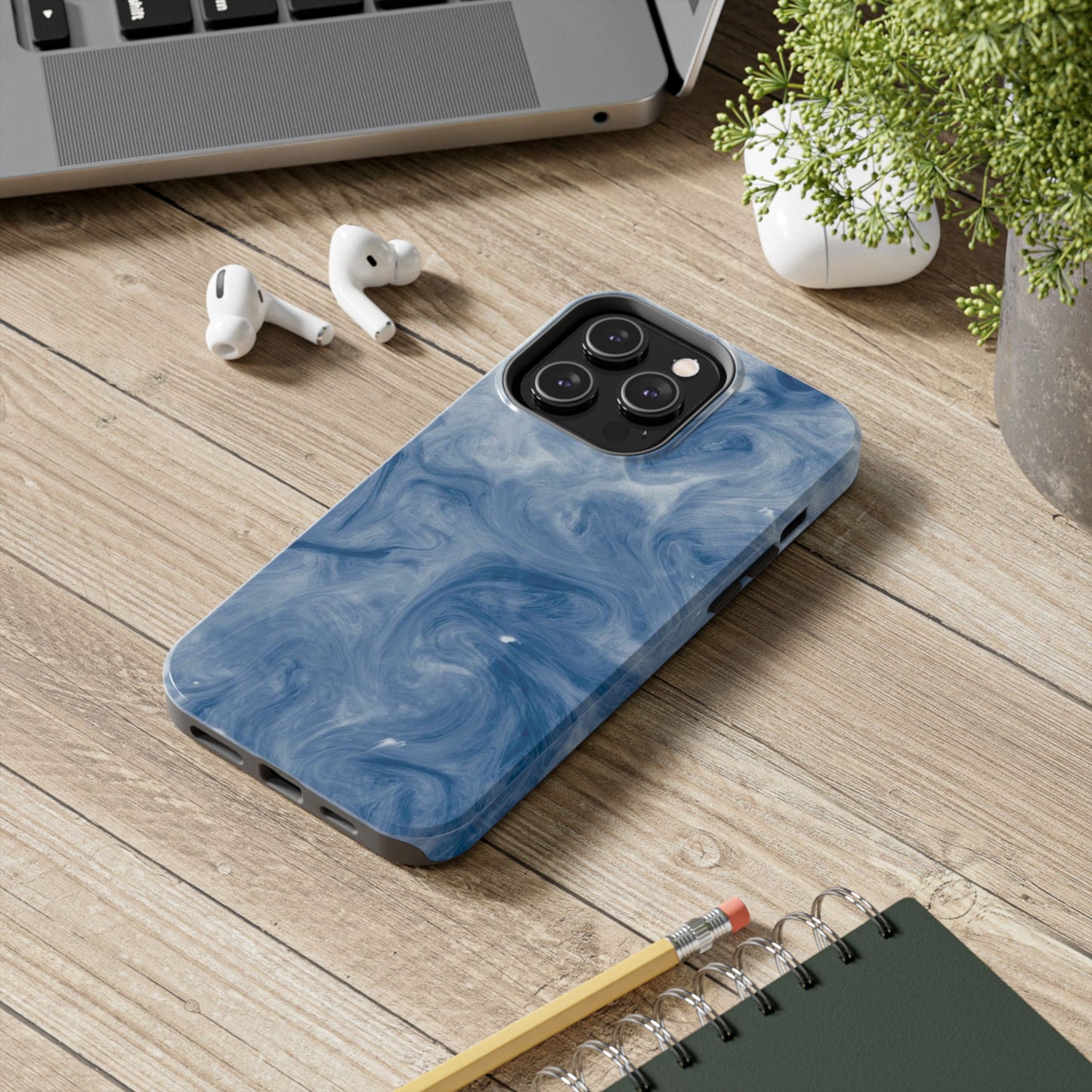Marble Blue Tough Phone Cases, Phone Protection, Unique Design, Fashion Accessory, Gift for Her, Trendy Smartphone Cover