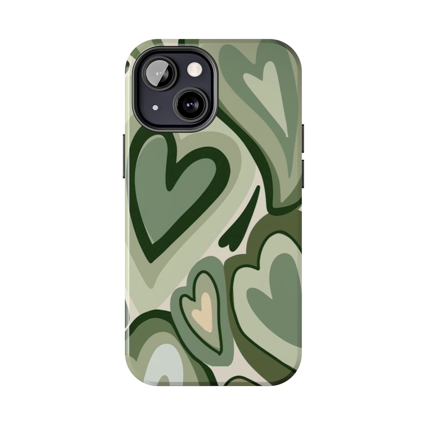 Heartfelt Patterned Tough Phone Cases, Cute Phone Cases, Gift for Her, Valentine's Day, Trendy Accessories, Nature-Inspired Design