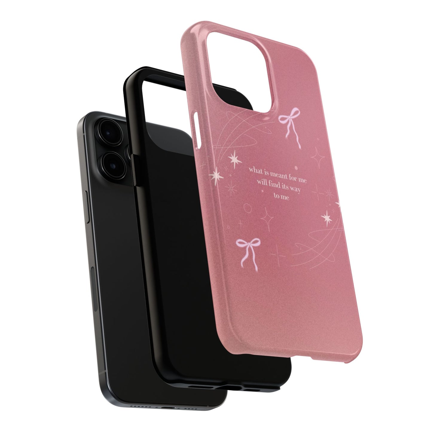 Inspirational Tough Phone Cases - Pink with Stars, Sturdy Protection, Gifts for Her, Motivational Quotes, Everyday Use