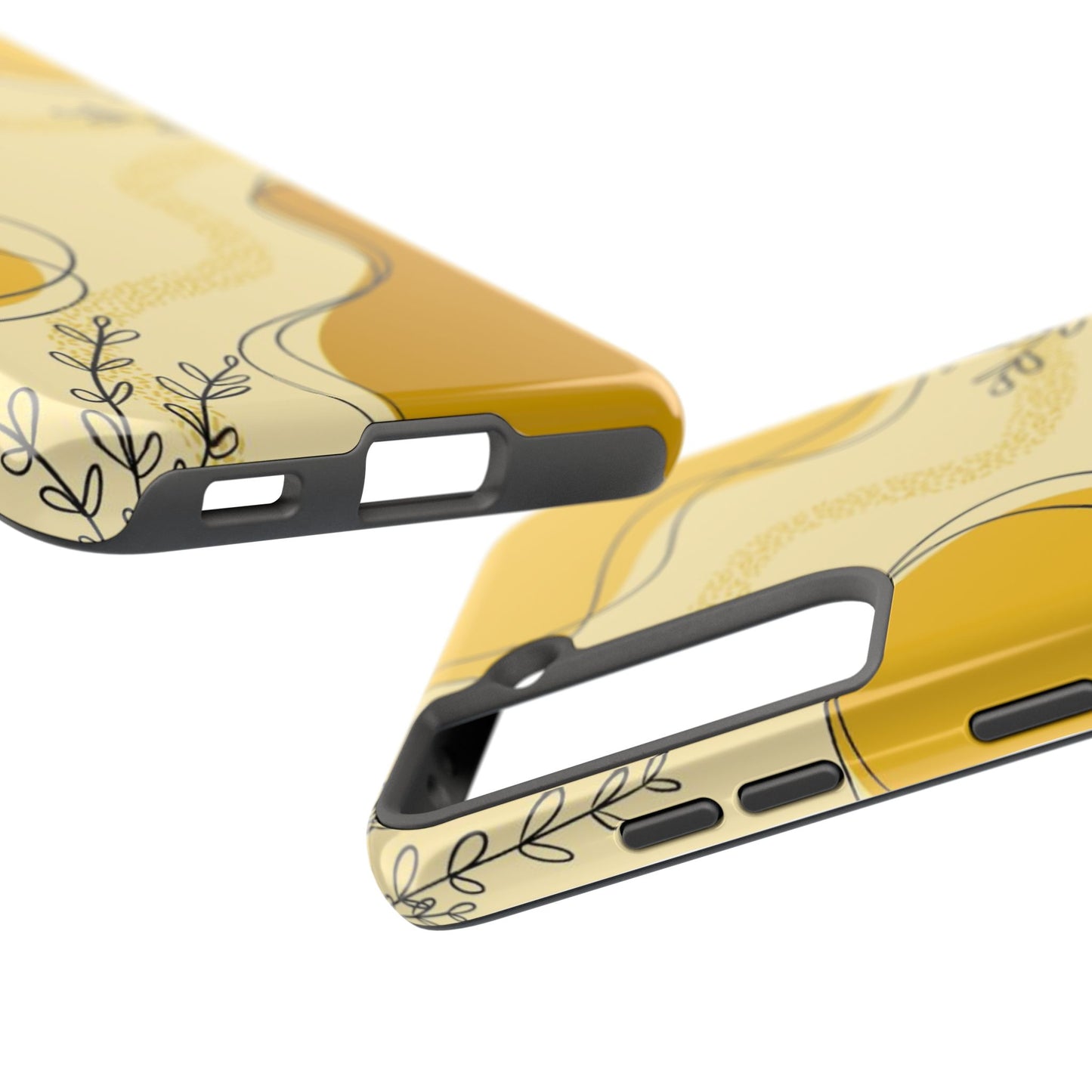 Artistic Yellow Phone Case, Tough Phone Protection, Modern Design, Gifts for Her, Phone Accessories, Unique Cell Phone Cover