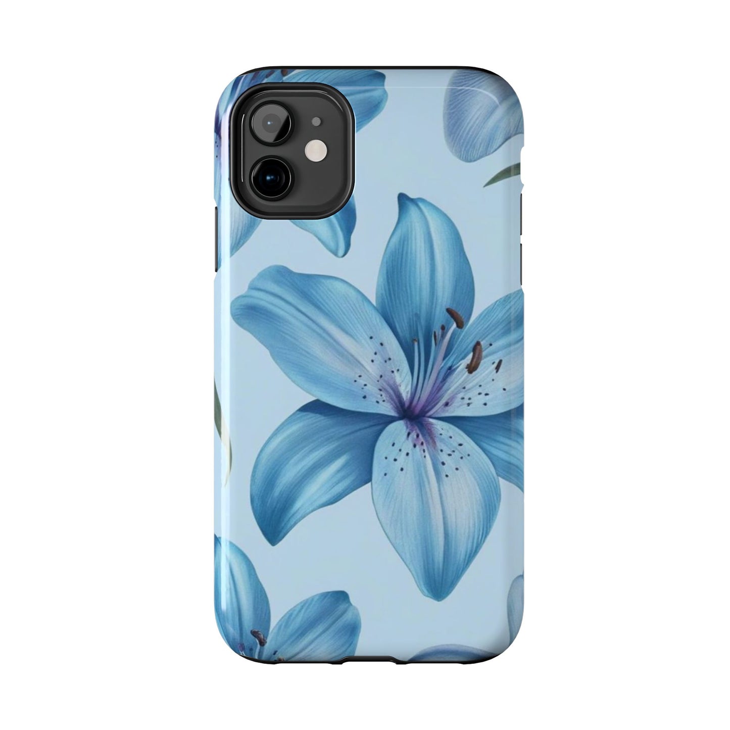 Blue Floral Tough Phone Cases, Floral Phone Cover, Gift for Her, Summer Aesthetic, Smartphone Protector, Durable Case