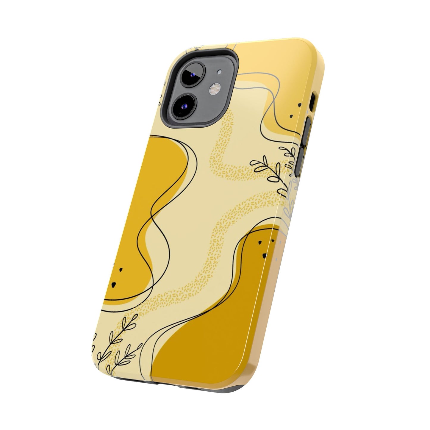 Artistic Yellow Phone Case, Tough Phone Protection, Modern Design, Gifts for Her, Phone Accessories, Unique Cell Phone Cover