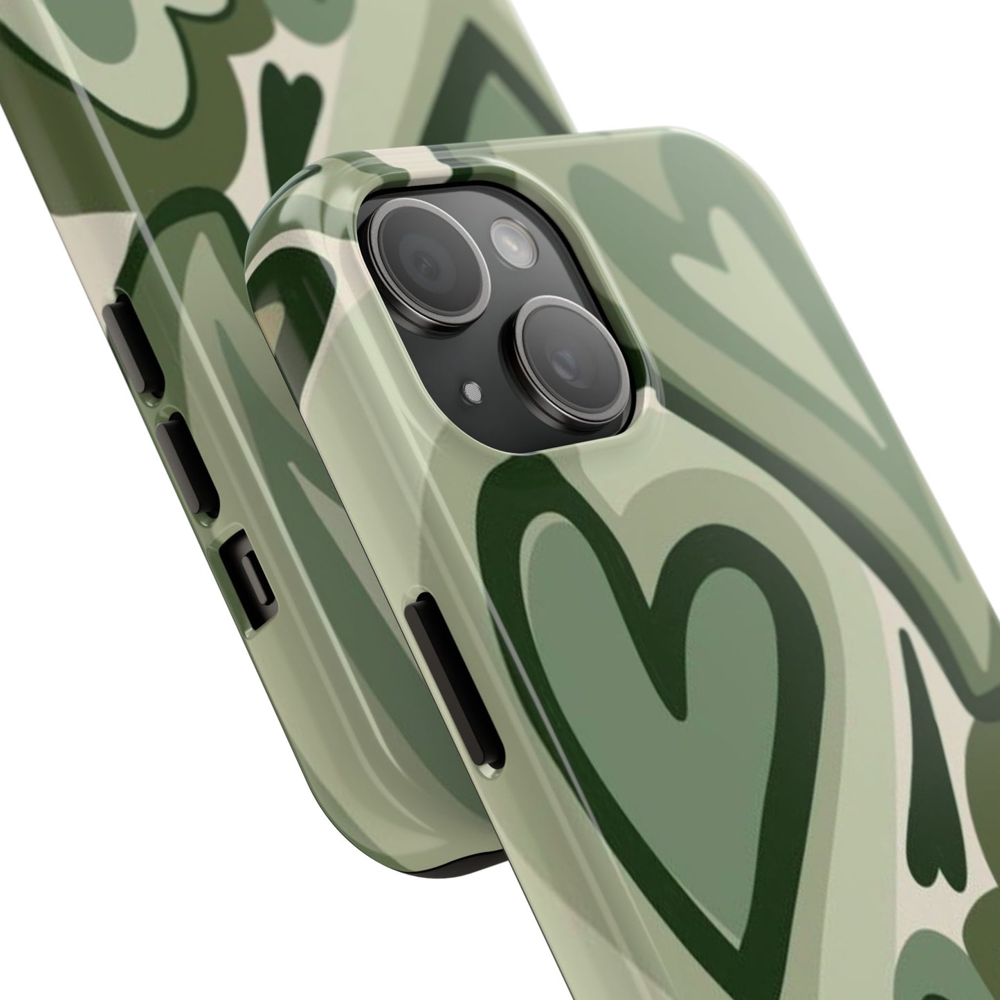 Heartfelt Patterned Tough Phone Cases, Cute Phone Cases, Gift for Her, Valentine's Day, Trendy Accessories, Nature-Inspired Design