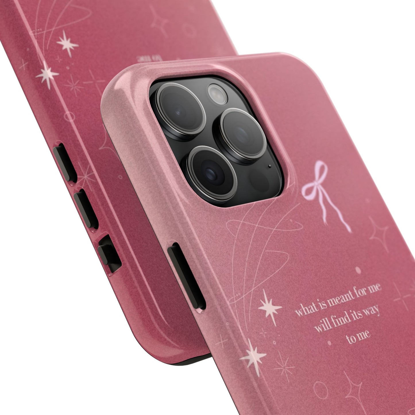 Inspirational Tough Phone Cases - Pink with Stars, Sturdy Protection, Gifts for Her, Motivational Quotes, Everyday Use