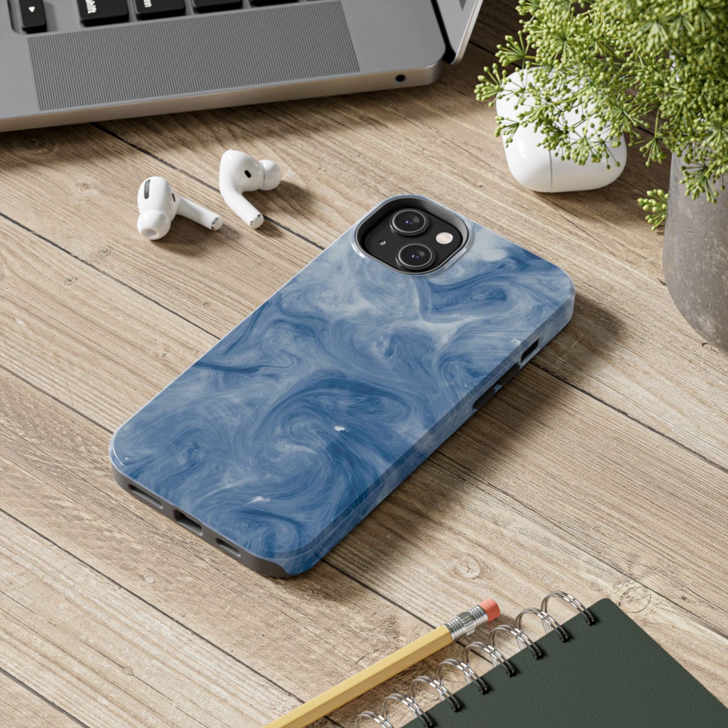 Marble Blue Tough Phone Cases, Phone Protection, Unique Design, Fashion Accessory, Gift for Her, Trendy Smartphone Cover