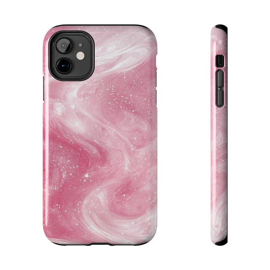 Stylish Tough Phone Cases - Pink Marble Design, Phone Cover for Women, Durable Protection, Trendy Gift, Birthday Present, Everyday Use