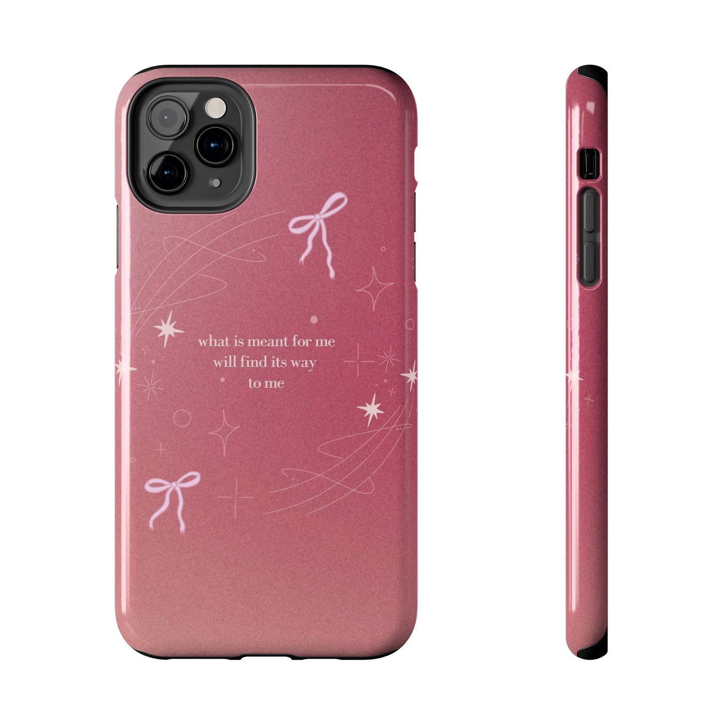 Inspirational Tough Phone Cases - Pink with Stars, Sturdy Protection, Gifts for Her, Motivational Quotes, Everyday Use