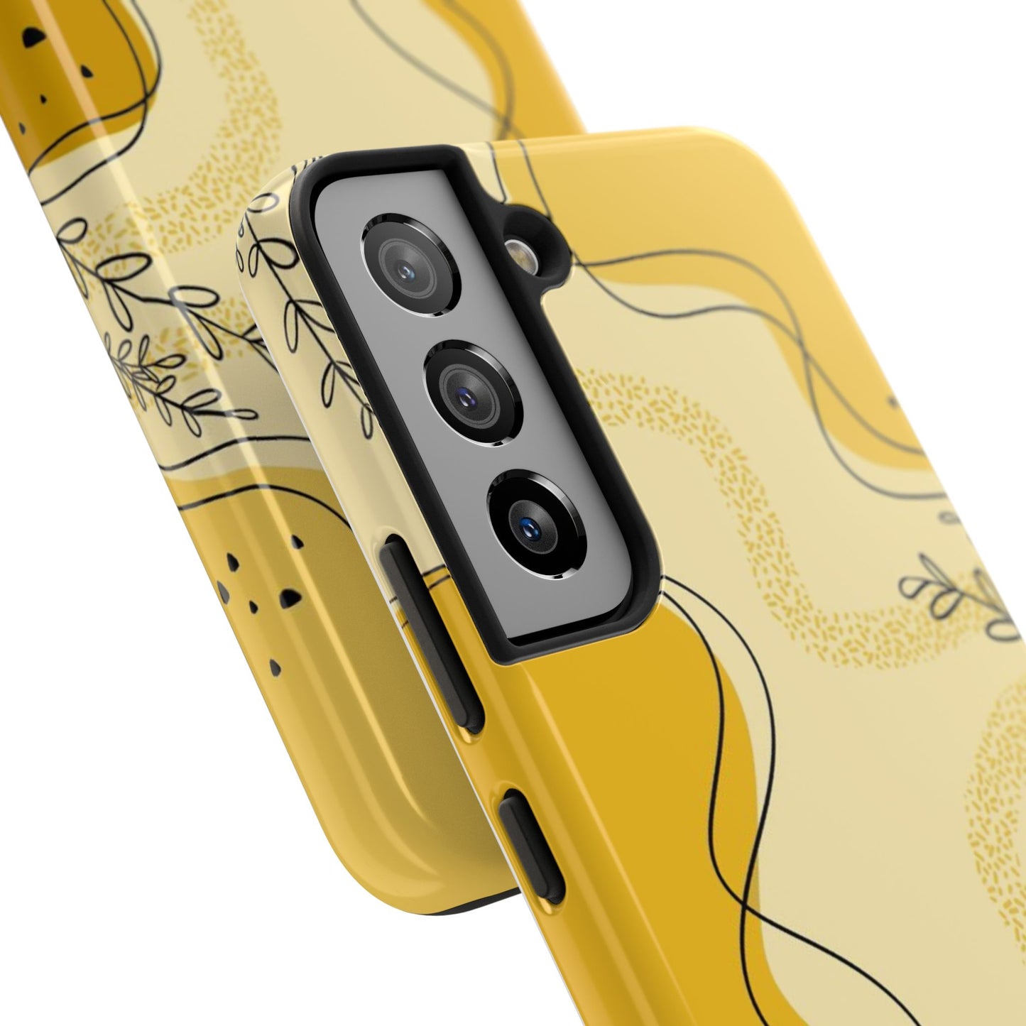 Artistic Yellow Phone Case, Tough Phone Protection, Modern Design, Gifts for Her, Phone Accessories, Unique Cell Phone Cover