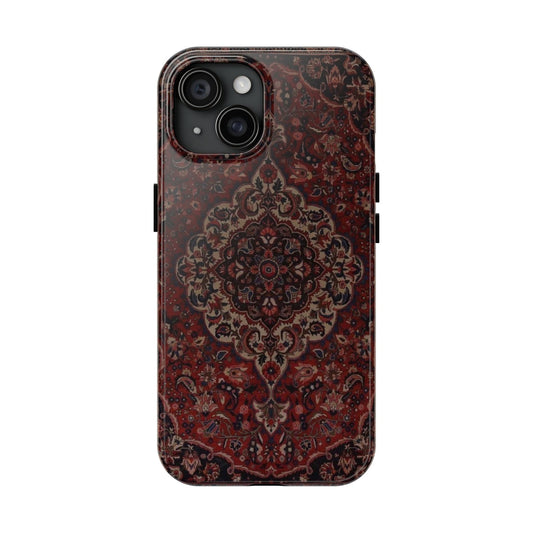 Bohemian Rug Pattern Tough Phone Case, Boho Chic Accessory, Stylish Phone Protection, Unique Gift Idea, Trendy Tech Gear
