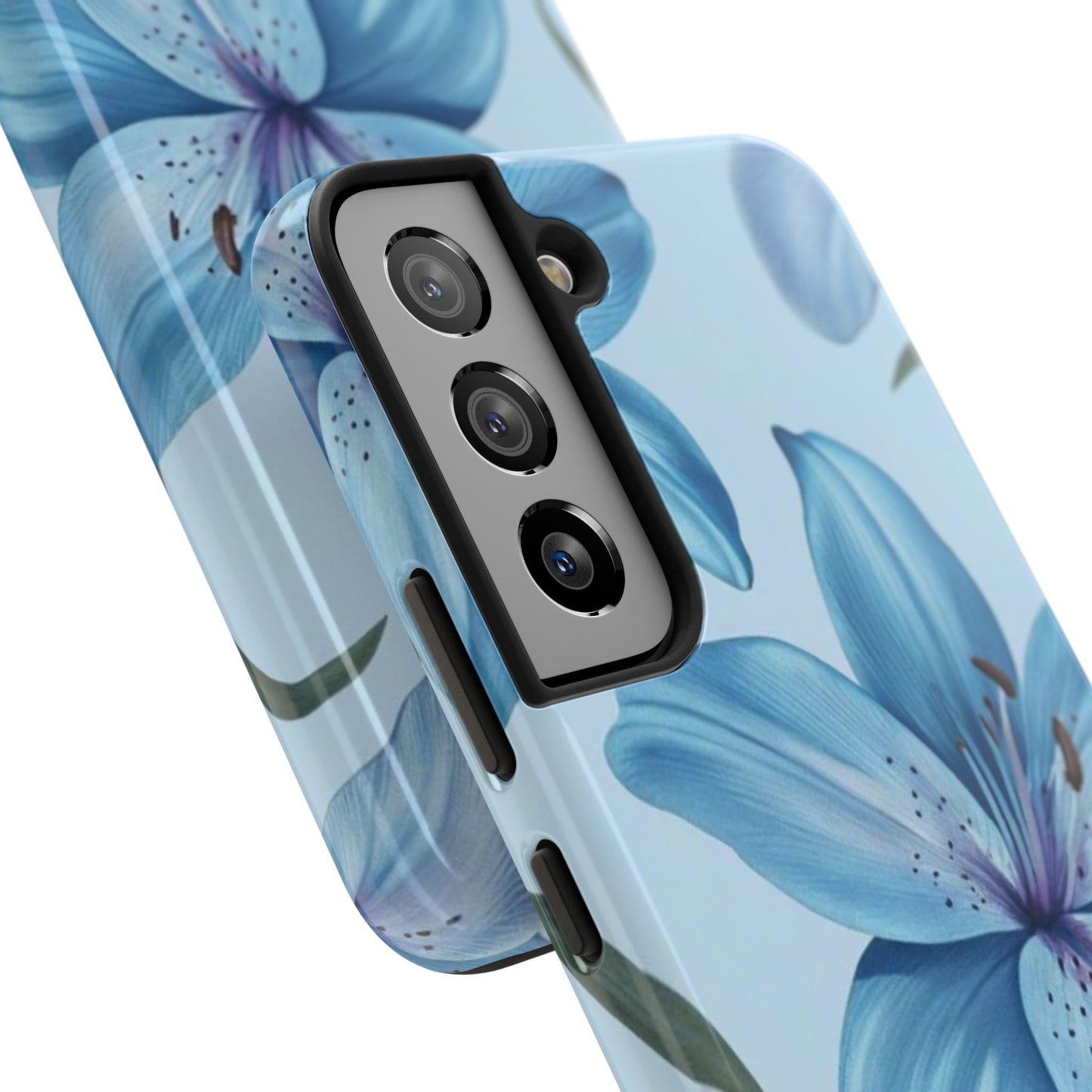 Blue Floral Tough Phone Cases, Floral Phone Cover, Gift for Her, Summer Aesthetic, Smartphone Protector, Durable Case