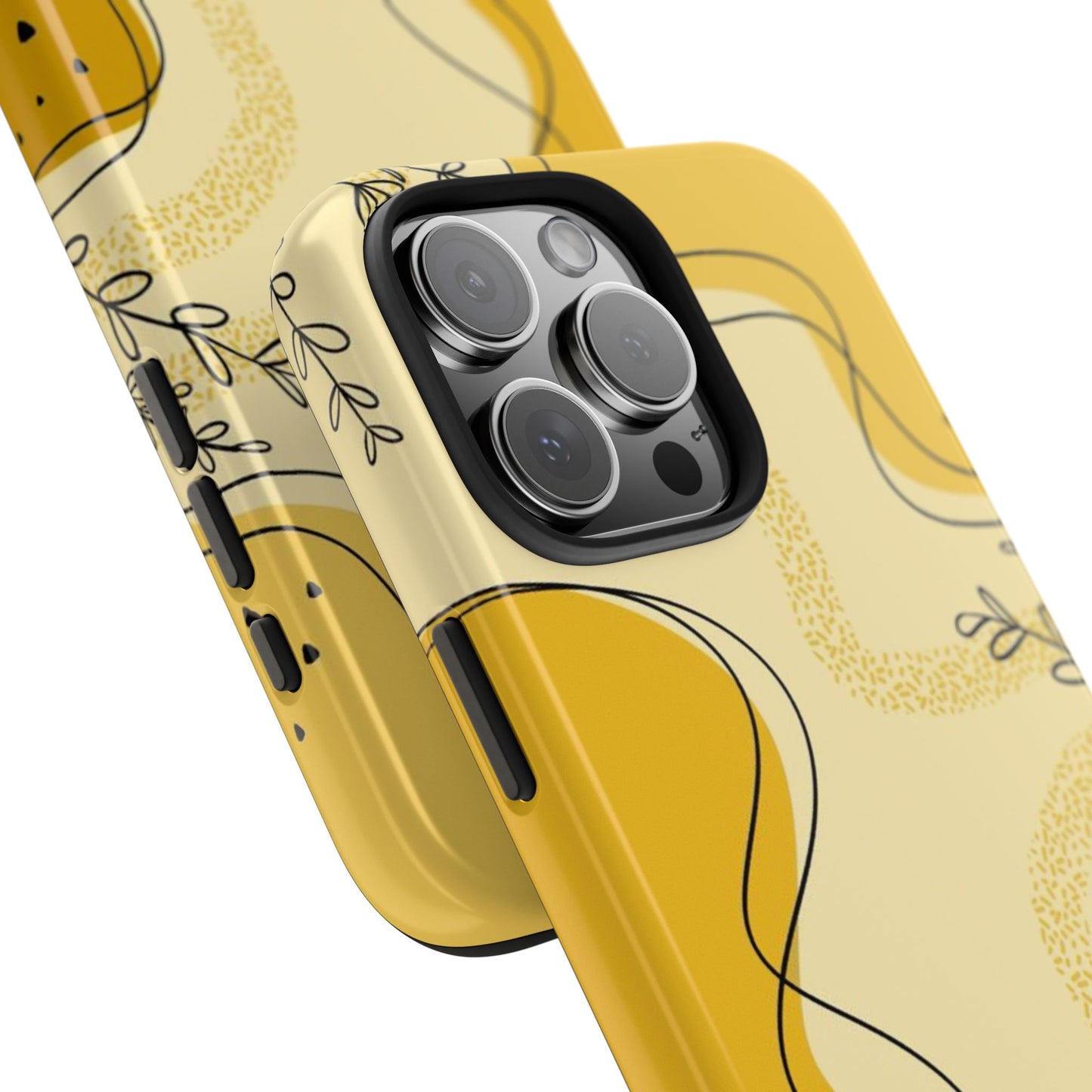 Artistic Yellow Phone Case, Tough Phone Protection, Modern Design, Gifts for Her, Phone Accessories, Unique Cell Phone Cover