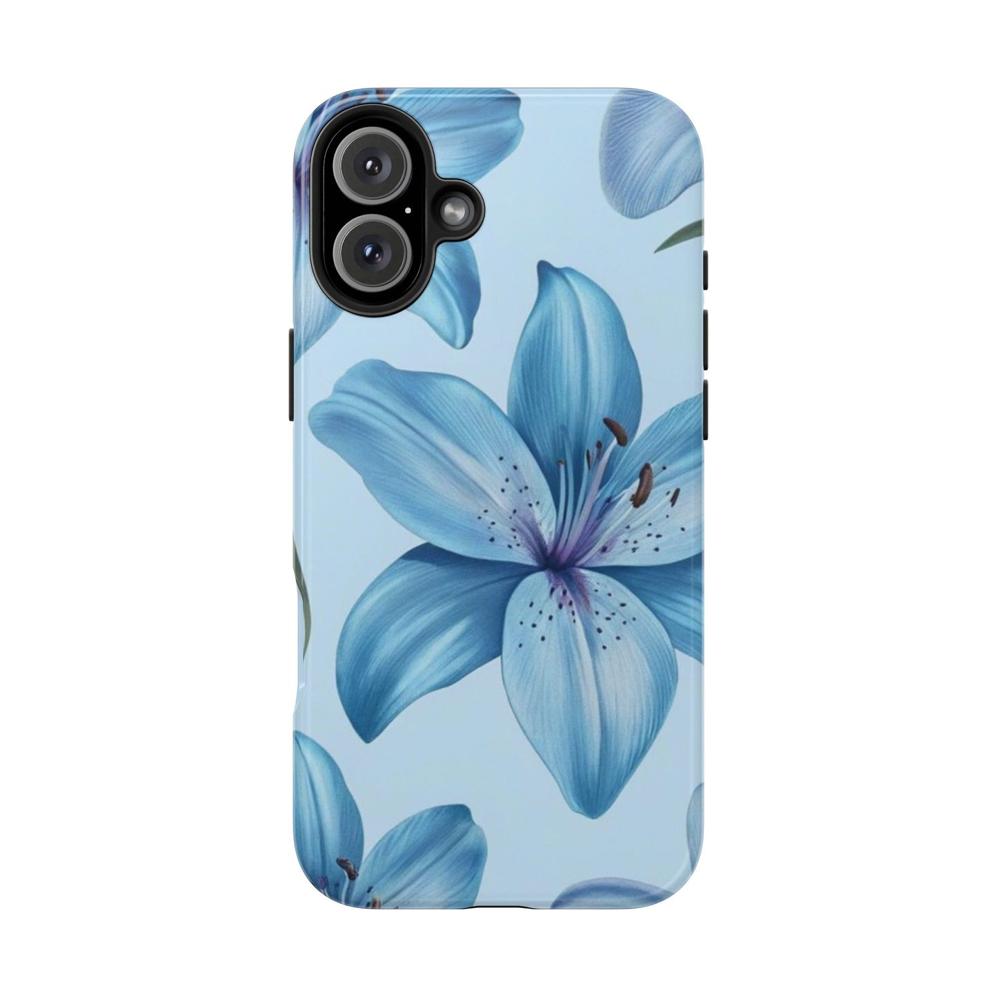 Blue Floral Tough Phone Cases, Floral Phone Cover, Gift for Her, Summer Aesthetic, Smartphone Protector, Durable Case