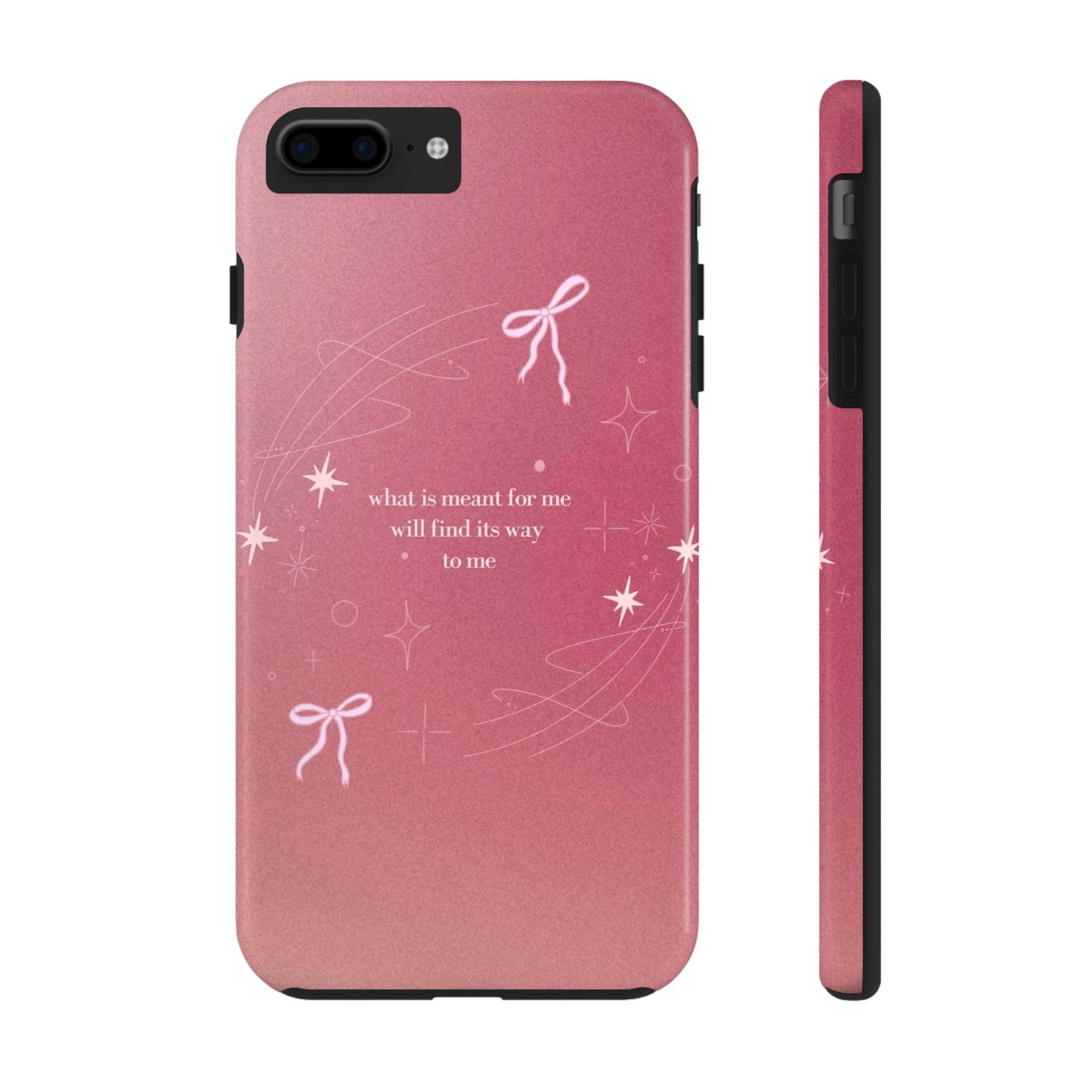 Inspirational Tough Phone Cases - Pink with Stars, Sturdy Protection, Gifts for Her, Motivational Quotes, Everyday Use