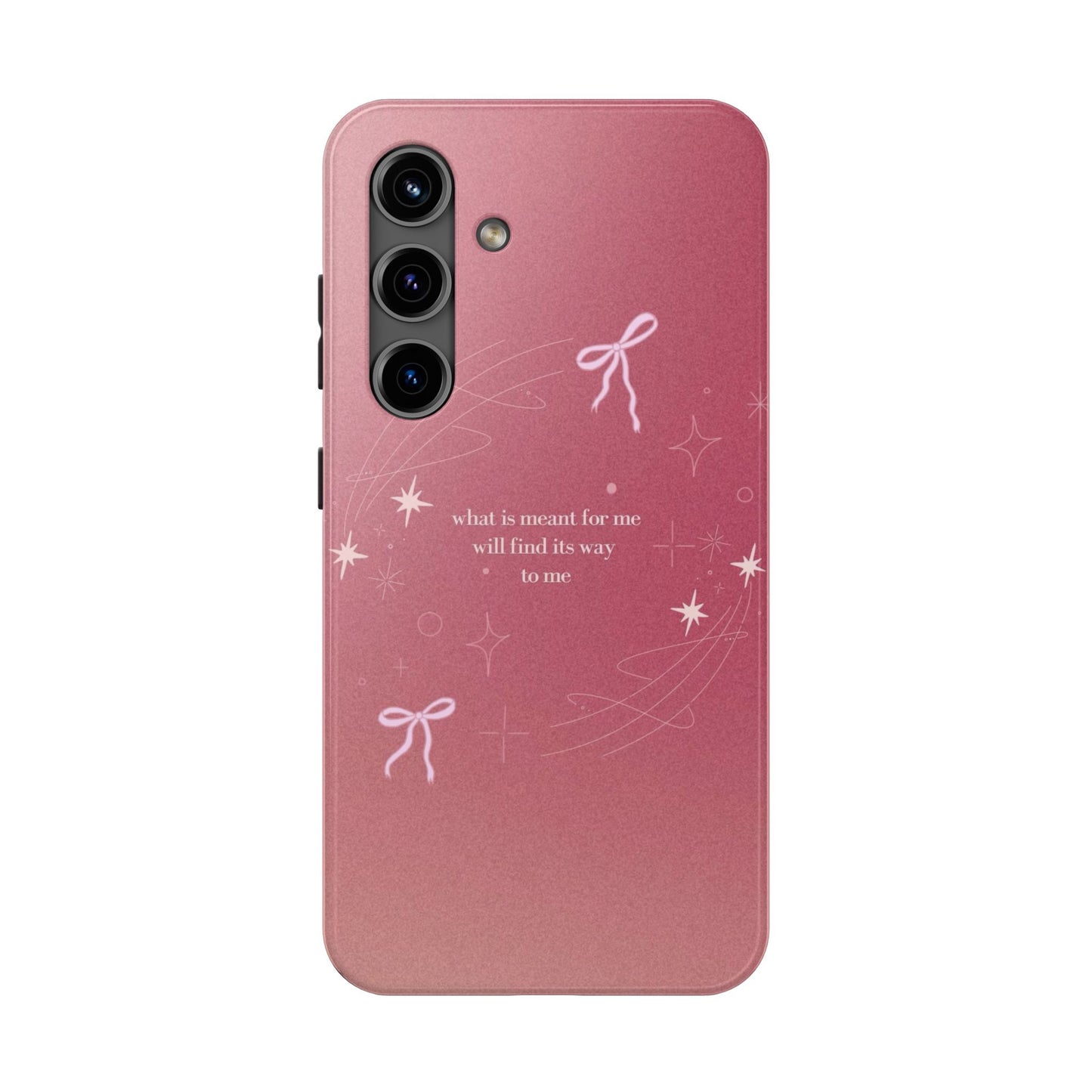 Inspirational Tough Phone Cases - Pink with Stars, Sturdy Protection, Gifts for Her, Motivational Quotes, Everyday Use