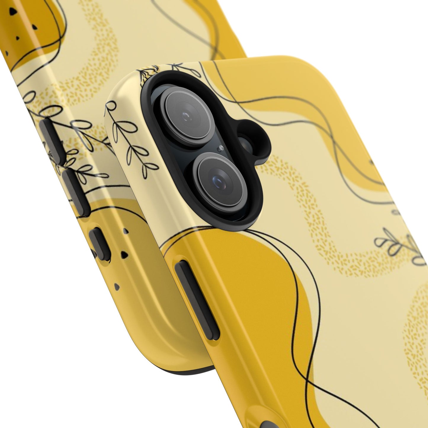 Artistic Yellow Phone Case, Tough Phone Protection, Modern Design, Gifts for Her, Phone Accessories, Unique Cell Phone Cover