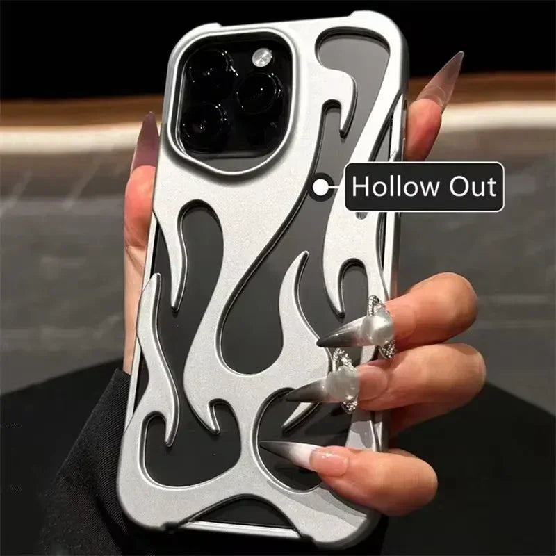 Hollowed Flame Phone Case in plating colors