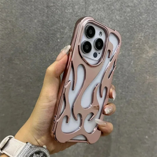 Hollowed Flame Phone Case in plating colors