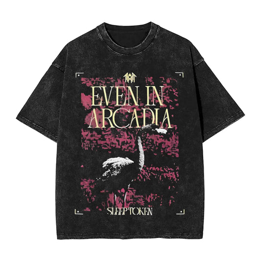 Sleep Sleep heavy metal Band Washed T Shirt Streetwear Hip Hop Novelty T-Shirt Tokensd Tees for Men Women Cotton High Street