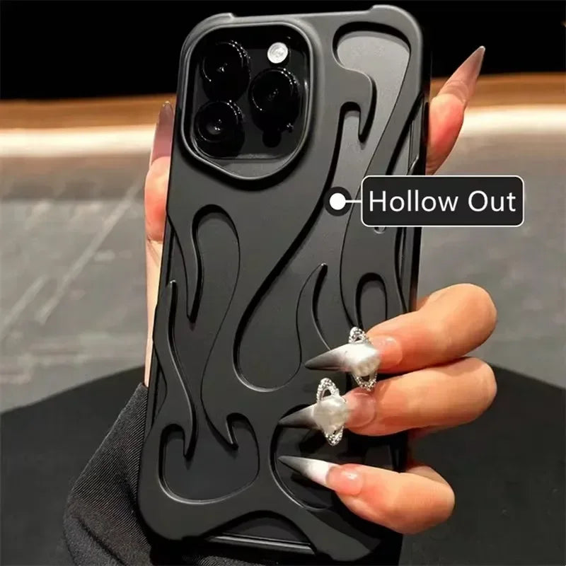 Hollowed Flame Phone Case in plating colors